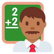 👨🏾‍🏫 Emoji Profesor: Tono De Piel Oscuro Medio en Twitter Twemoji 12.0.