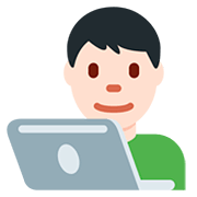 Emoji 👨🏻‍💻 Tecnologo: Carnagione Chiara su Twitter Twemoji 12.0.