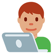 Emoji 👨🏽‍💻 Tecnologo: Carnagione Olivastra su Twitter Twemoji 12.0.