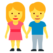 👫 Emoji Mann und Frau halten Hände Twitter Twemoji 12.0.