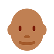 👨🏾‍🦲 Emoji Mann: mitteldunkle Hautfarbe, Glatze Twitter Twemoji 12.0.