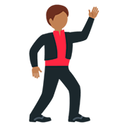 🕺🏾 Emoji Hombre Bailando: Tono De Piel Oscuro Medio en Twitter Twemoji 12.0.