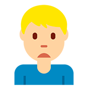 🙍🏼‍♂️ Emoji Hombre Frunciendo El Ceño: Tono De Piel Claro Medio en Twitter Twemoji 12.0.