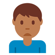 🙍🏾‍♂️ Emoji Hombre Frunciendo El Ceño: Tono De Piel Oscuro Medio en Twitter Twemoji 12.0.
