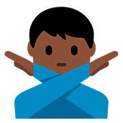 🙅🏿‍♂️ Emoji Homem Fazendo Gesto De «não»: Pele Escura na Twitter Twemoji 12.0.