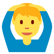 🙆‍♂️ Emoji Mann mit Händen auf dem Kopf Twitter Twemoji 12.0.