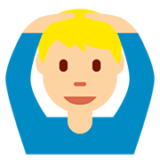 Emoji 🙆🏼‍♂️ Uomo Con Gesto OK: Carnagione Abbastanza Chiara su Twitter Twemoji 12.0.