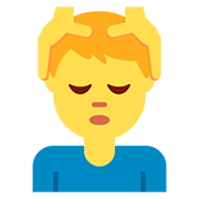 💆‍♂️ Emoji Mann, der eine Kopfmassage bekommt Twitter Twemoji 12.0.