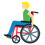 👨🏼‍🦽 Emoji Mann in manuellem Rollstuhl: mittelhelle Hautfarbe Twitter Twemoji 12.0.