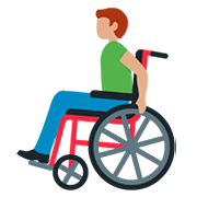 👨🏽‍🦽 Emoji Mann in manuellem Rollstuhl: mittlere Hautfarbe Twitter Twemoji 12.0.