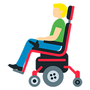 👨🏼‍🦼 Emoji Homem Em Cadeira De Rodas Motorizada: Pele Morena Clara na Twitter Twemoji 12.0.