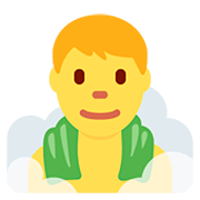 🧖‍♂️ Emoji Mann in Dampfsauna Twitter Twemoji 12.0.