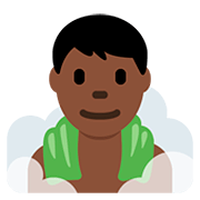 🧖🏿‍♂️ Emoji Hombre En Una Sauna: Tono De Piel Oscuro en Twitter Twemoji 12.0.
