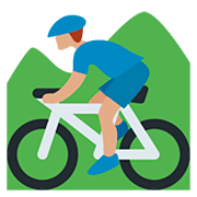 🚵🏽‍♂️ Emoji Homem Fazendo Mountain Bike: Pele Morena na Twitter Twemoji 12.0.