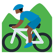 🚵🏿‍♂️ Emoji Homem Fazendo Mountain Bike: Pele Escura na Twitter Twemoji 12.0.