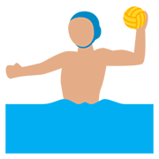 🤽🏽‍♂️ Emoji Homem Jogando Polo Aquático: Pele Morena na Twitter Twemoji 12.0.