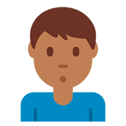 🙎🏾‍♂️ Emoji schmollender Mann: mitteldunkle Hautfarbe Twitter Twemoji 12.0.