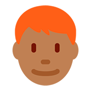 👨🏾‍🦰 Emoji Hombre: Tono De Piel Oscuro Medio Y Pelo Pelirrojo en Twitter Twemoji 12.0.