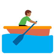 Emoji 🚣🏾‍♂️ Uomo In Barca A Remi: Carnagione Abbastanza Scura su Twitter Twemoji 12.0.