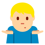 🤷🏼‍♂️ Emoji schulterzuckender Mann: mittelhelle Hautfarbe Twitter Twemoji 12.0.