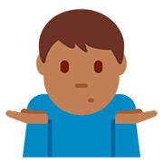 🤷🏾‍♂️ Emoji Hombre Encogido De Hombros: Tono De Piel Oscuro Medio en Twitter Twemoji 12.0.