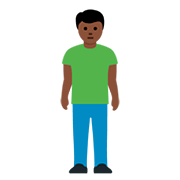 🧍🏿‍♂️ Emoji stehender Mann: dunkle Hautfarbe Twitter Twemoji 12.0.