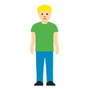 🧍🏼‍♂️ Emoji stehender Mann: mittelhelle Hautfarbe Twitter Twemoji 12.0.