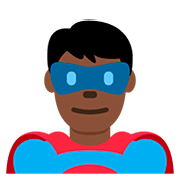 Émoji 🦸🏿‍♂️ Super-héros Homme : Peau Foncée sur Twitter Twemoji 12.0.