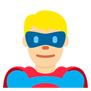 Émoji 🦸🏼‍♂️ Super-héros Homme : Peau Moyennement Claire sur Twitter Twemoji 12.0.