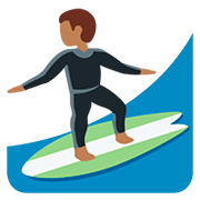 🏄🏾‍♂️ Emoji Homem Surfista: Pele Morena Escura na Twitter Twemoji 12.0.