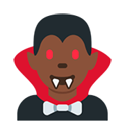 🧛🏿‍♂️ Emoji männlicher Vampir: dunkle Hautfarbe Twitter Twemoji 12.0.