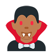 🧛🏾‍♂️ Emoji männlicher Vampir: mitteldunkle Hautfarbe Twitter Twemoji 12.0.