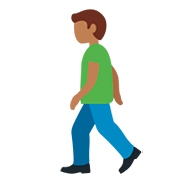 🚶🏾‍♂️ Emoji Hombre Caminando: Tono De Piel Oscuro Medio en Twitter Twemoji 12.0.
