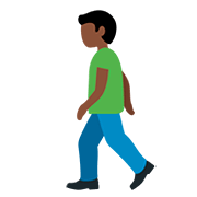 🚶🏿‍♂️ Emoji Hombre Caminando: Tono De Piel Oscuro en Twitter Twemoji 12.0.