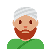 👳🏽‍♂️ Emoji Hombre Con Turbante: Tono De Piel Medio en Twitter Twemoji 12.0.