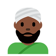 👳🏿‍♂️ Emoji Homem Com Turbante: Pele Escura na Twitter Twemoji 12.0.