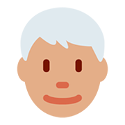 👨🏽‍🦳 Emoji Homem: Pele Morena E Cabelo Branco na Twitter Twemoji 12.0.