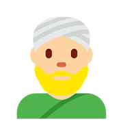 👳🏼 Emoji Persona Con Turbante: Tono De Piel Claro Medio en Twitter Twemoji 12.0.
