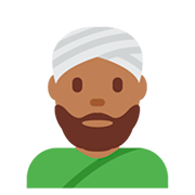 👳🏾 Emoji Person mit Turban: mitteldunkle Hautfarbe Twitter Twemoji 12.0.