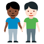 👨🏿‍🤝‍👨🏻 Emoji Dois Homens De Mãos Dadas: Pele Escura E Pele Clara na Twitter Twemoji 12.0.