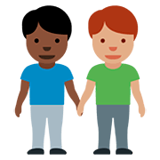 👨🏿‍🤝‍👨🏽 Emoji händchenhaltende Männer: dunkle Hautfarbe, mittlere Hautfarbe Twitter Twemoji 12.0.