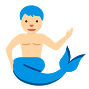 🧜🏼‍♂️ Emoji Sirena Hombre: Tono De Piel Claro Medio en Twitter Twemoji 12.0.