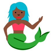 🧜🏿 Emoji Persona Sirena: Tono De Piel Oscuro en Twitter Twemoji 12.0.