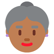 👵🏾 Emoji Anciana: Tono De Piel Oscuro Medio en Twitter Twemoji 12.0.