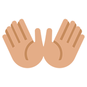 👐🏽 Emoji Mãos Abertas: Pele Morena na Twitter Twemoji 12.0.