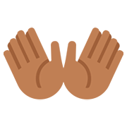 👐🏾 Emoji Mãos Abertas: Pele Morena Escura na Twitter Twemoji 12.0.