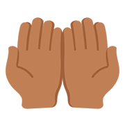 🤲🏾 Emoji Handflächen nach oben: mitteldunkle Hautfarbe Twitter Twemoji 12.0.
