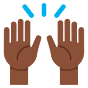 🙌🏿 Emoji zwei erhobene Handflächen: dunkle Hautfarbe Twitter Twemoji 12.0.