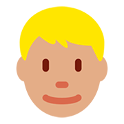 👱🏽 Emoji Person: mittlere Hautfarbe, blondes Haar Twitter Twemoji 12.0.