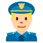 👮🏼 Emoji Polizist(in): mittelhelle Hautfarbe Twitter Twemoji 12.0.